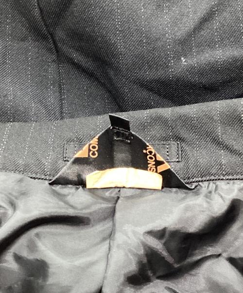 BLACK COMME des GARCONS（ブラックコムデギャルソン）BLACK COMME des GARCONS (ブラックコムデギャルソン) ポリ縮ストライプテーラードジャケット ブラック サイズ:Mの古着・服飾アイテム