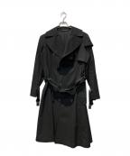 yohji yamamoto+noirヨウジヤマモトプリュスノアール）の古着「トレンチコート」｜ブラック