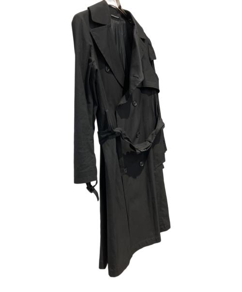 yohji yamamoto+noir（ヨウジヤマモトプリュスノアール）yohji yamamoto+noir (ヨウジヤマモトプリュスノアール) トレンチコート ブラック サイズ:１の古着・服飾アイテム