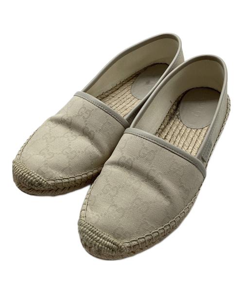 GUCCI（グッチ）GUCCI (グッチ) GG Espadrille/エスパドリーユスリッポン ベージュ サイズ:36の古着・服飾アイテム