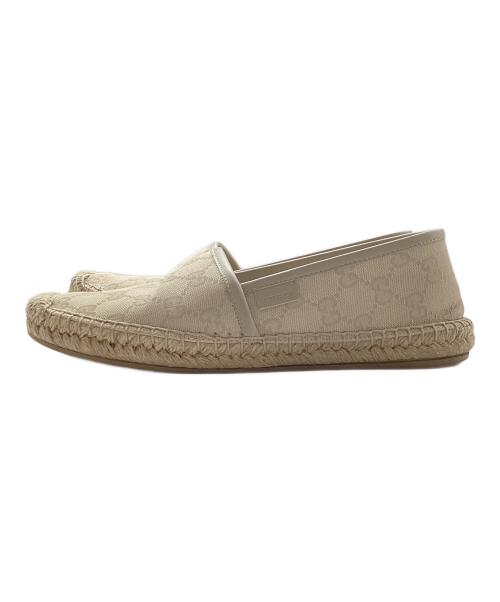 GUCCI（グッチ）GUCCI (グッチ) GG Espadrille/エスパドリーユスリッポン ベージュ サイズ:36の古着・服飾アイテム