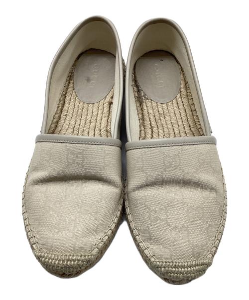 GUCCI（グッチ）GUCCI (グッチ) GG Espadrille/エスパドリーユスリッポン ベージュ サイズ:36の古着・服飾アイテム