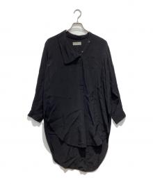 YOHJI YAMAMOTO（ヨウジヤマモト）の古着「アシメカラープルオーバーロングシャツ」｜ブラック