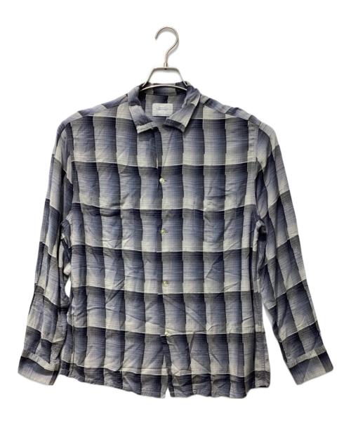 TOWN CRAFT（タウンクラフト）TOWN CRAFT (タウンクラフト) レーヨンオープンカラーシャツ ブラック×グレー サイズ:S(36~38)の古着・服飾アイテム