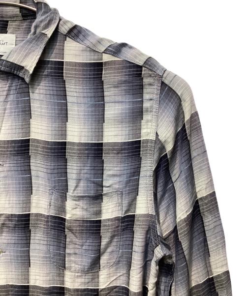 TOWN CRAFT（タウンクラフト）TOWN CRAFT (タウンクラフト) レーヨンオープンカラーシャツ ブラック×グレー サイズ:S(36~38)の古着・服飾アイテム