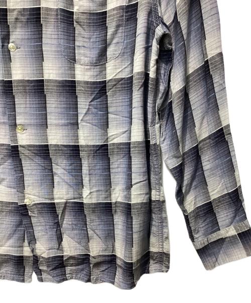 TOWN CRAFT（タウンクラフト）TOWN CRAFT (タウンクラフト) レーヨンオープンカラーシャツ ブラック×グレー サイズ:S(36~38)の古着・服飾アイテム