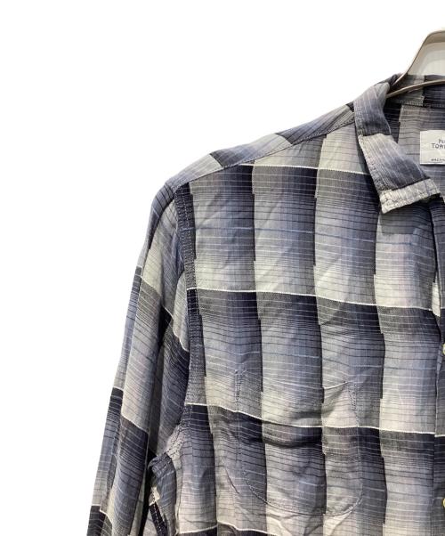 TOWN CRAFT（タウンクラフト）TOWN CRAFT (タウンクラフト) レーヨンオープンカラーシャツ ブラック×グレー サイズ:S(36~38)の古着・服飾アイテム