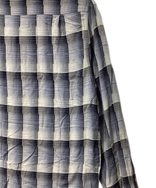 TOWN CRAFT（タウンクラフト）TOWN CRAFT (タウンクラフト) レーヨンオープンカラーシャツ ブラック×グレー サイズ:S(36~38)の古着・服飾アイテム