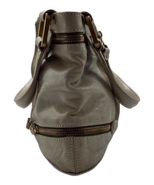 JIMMY CHOO（ジミーチュウ）JIMMY CHOO (ジミーチュウ) MONA SUEDE LEATHER TOTE BAG ベージュ×グレーの古着・服飾アイテム