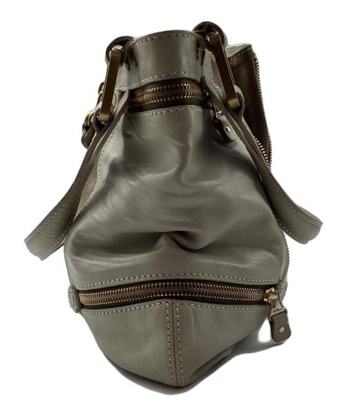 JIMMY CHOO（ジミーチュウ）JIMMY CHOO (ジミーチュウ) MONA SUEDE LEATHER TOTE BAG ベージュ×グレーの古着・服飾アイテム