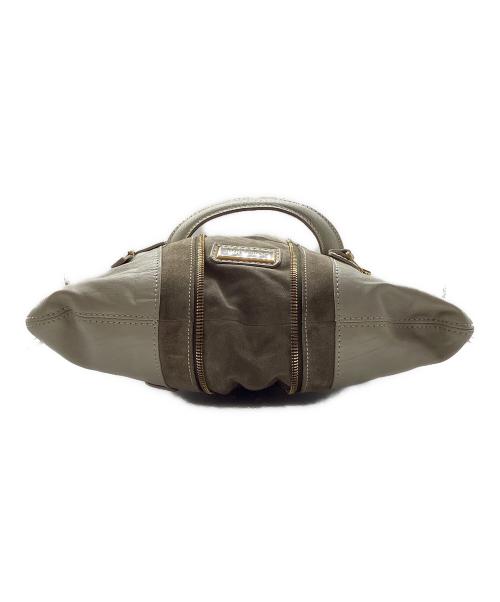 JIMMY CHOO（ジミーチュウ）JIMMY CHOO (ジミーチュウ) MONA SUEDE LEATHER TOTE BAG ベージュ×グレーの古着・服飾アイテム