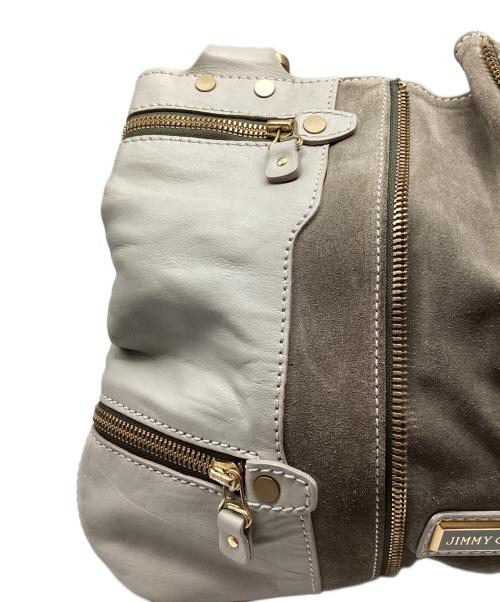 JIMMY CHOO（ジミーチュウ）JIMMY CHOO (ジミーチュウ) MONA SUEDE LEATHER TOTE BAG ベージュ×グレーの古着・服飾アイテム