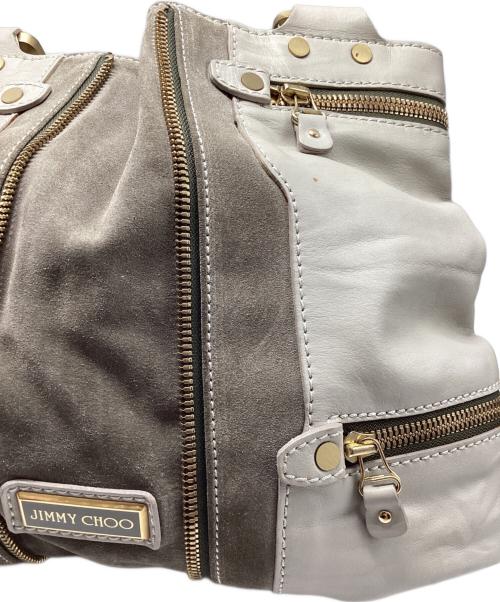 JIMMY CHOO（ジミーチュウ）JIMMY CHOO (ジミーチュウ) MONA SUEDE LEATHER TOTE BAG ベージュ×グレーの古着・服飾アイテム