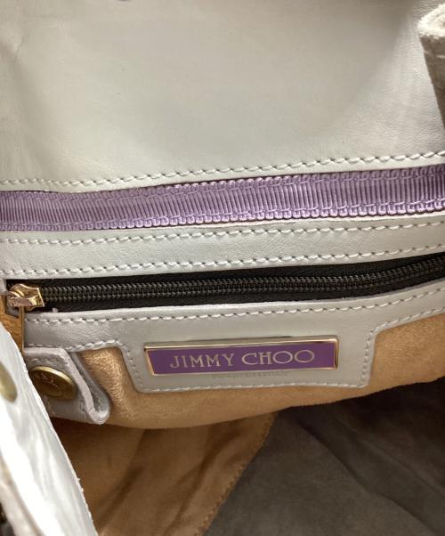 JIMMY CHOO（ジミーチュウ）JIMMY CHOO (ジミーチュウ) MONA SUEDE LEATHER TOTE BAG ベージュ×グレーの古着・服飾アイテム