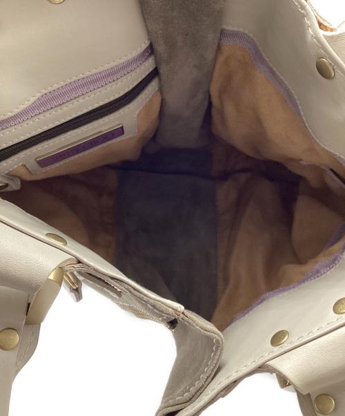 JIMMY CHOO（ジミーチュウ）JIMMY CHOO (ジミーチュウ) MONA SUEDE LEATHER TOTE BAG ベージュ×グレーの古着・服飾アイテム