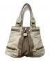 JIMMY CHOO (ジミーチュウ) MONA SUEDE LEATHER TOTE BAG ベージュ×グレー：20000円