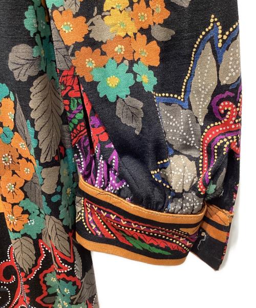 LEONARD FASHION（レオナールファッション）LEONARD FASHION (レオナールファッション) シルク混フラワーペイズリーワンピース ブラック サイズ:Lの古着・服飾アイテム
