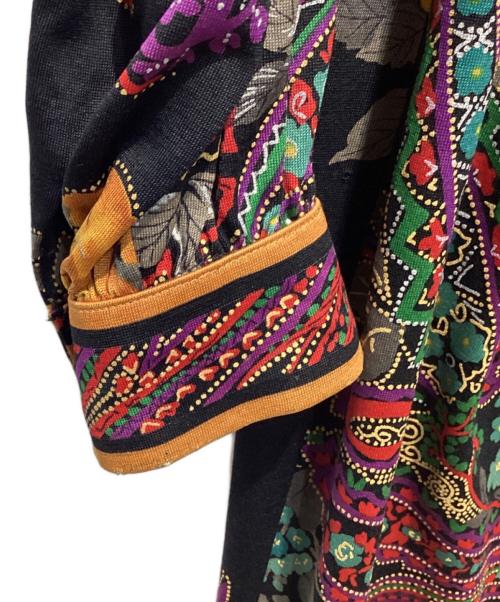 LEONARD FASHION（レオナールファッション）LEONARD FASHION (レオナールファッション) シルク混フラワーペイズリーワンピース ブラック サイズ:Lの古着・服飾アイテム