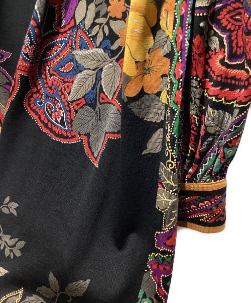 LEONARD FASHION（レオナールファッション）LEONARD FASHION (レオナールファッション) シルク混フラワーペイズリーワンピース ブラック サイズ:Lの古着・服飾アイテム