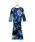 LEONARD FASHION（レオナールファッション）の古着「花柄七分袖ワンピース」｜ブラック
