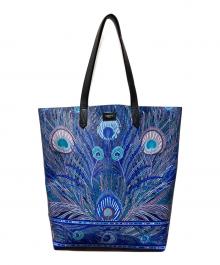 LIBERTY LONDON（リバティ ロンドン）の古着「ピーコック柄トートバッグ」｜ブラック×ネイビー