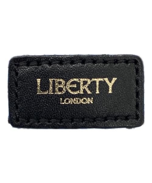 LIBERTY LONDON（リバティ ロンドン）LIBERTY LONDON (リバティ ロンドン) ピーコック柄トートバッグ ブラック×ネイビーの古着・服飾アイテム