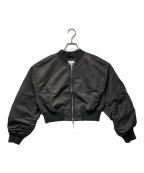 LACOSTEラコステ）の古着「クロップドMA-1」｜チャコールグレー