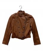 RALPH LAURENラルフローレン）の古着「シングルライダースジャケット」｜ブラウン