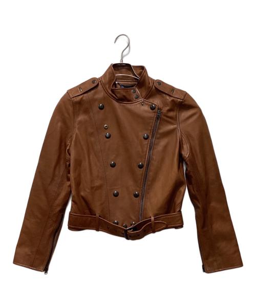 RALPH LAUREN（ラルフローレン）RALPH LAUREN (ラルフローレン) シングルライダースジャケット ブラウン サイズ:XLの古着・服飾アイテム