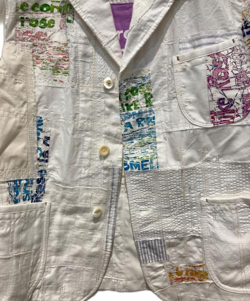 JUNYA WATANABE COMME des GARCONS（ジュンヤワタナベ コムデギャルソン）JUNYA WATANABE COMME des GARCONS (ジュンヤワタナベ コムデギャルソン) パッチワークブレザージャケット ホワイト サイズ:XSの古着・服飾アイテム