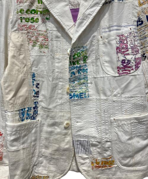 JUNYA WATANABE COMME des GARCONS（ジュンヤワタナベ コムデギャルソン）JUNYA WATANABE COMME des GARCONS (ジュンヤワタナベ コムデギャルソン) パッチワークブレザージャケット ホワイト サイズ:XSの古着・服飾アイテム