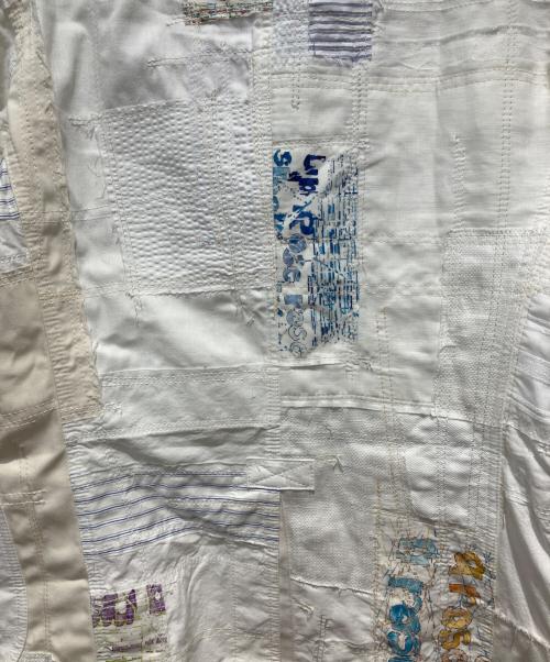 JUNYA WATANABE COMME des GARCONS（ジュンヤワタナベ コムデギャルソン）JUNYA WATANABE COMME des GARCONS (ジュンヤワタナベ コムデギャルソン) パッチワークブレザージャケット ホワイト サイズ:XSの古着・服飾アイテム