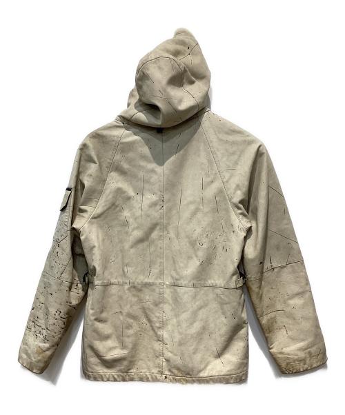 ARMANI JEANS（アルマーニジーンズ）ARMANI JEANS (アルマーニジーンズ) ペイント加工レザーコート グレー サイズ:52の古着・服飾アイテム