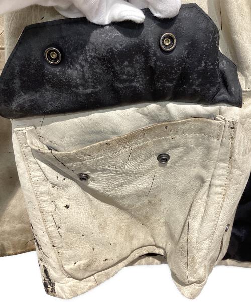 ARMANI JEANS（アルマーニジーンズ）ARMANI JEANS (アルマーニジーンズ) ペイント加工レザーコート グレー サイズ:52の古着・服飾アイテム