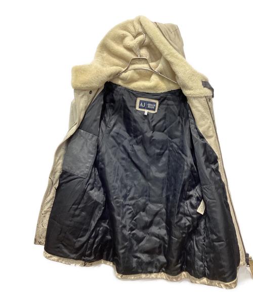 ARMANI JEANS（アルマーニジーンズ）ARMANI JEANS (アルマーニジーンズ) ペイント加工レザーコート グレー サイズ:52の古着・服飾アイテム