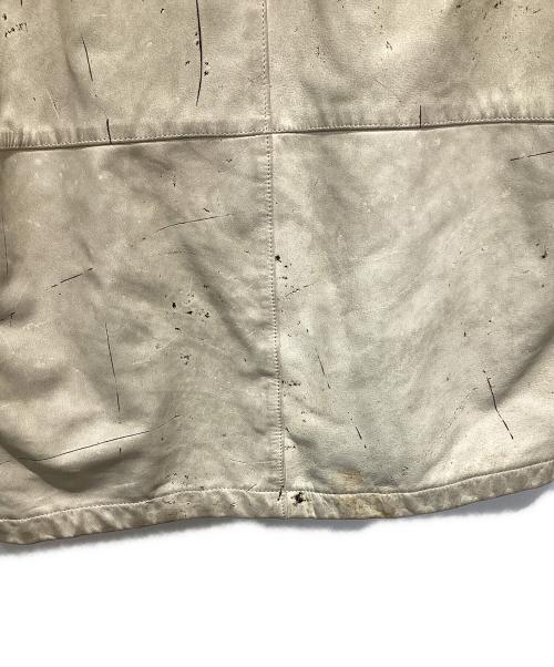 ARMANI JEANS（アルマーニジーンズ）ARMANI JEANS (アルマーニジーンズ) ペイント加工レザーコート グレー サイズ:52の古着・服飾アイテム