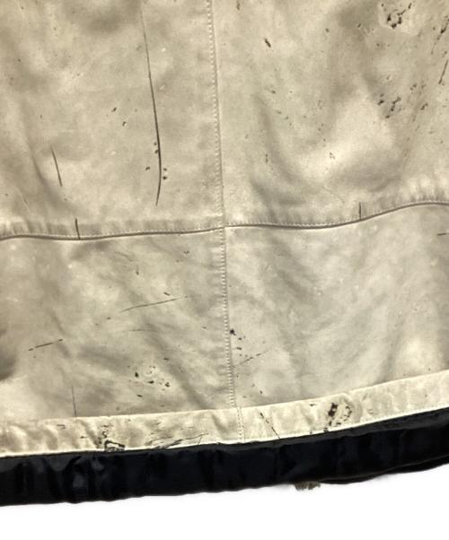 ARMANI JEANS（アルマーニジーンズ）ARMANI JEANS (アルマーニジーンズ) ペイント加工レザーコート グレー サイズ:52の古着・服飾アイテム