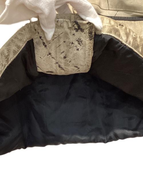 ARMANI JEANS（アルマーニジーンズ）ARMANI JEANS (アルマーニジーンズ) ペイント加工レザーコート グレー サイズ:52の古着・服飾アイテム