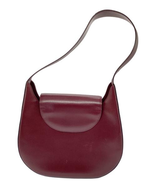 Cartier（カルティエ）Cartier (カルティエ) ターンロック ハンドバッグ ワインレッドの古着・服飾アイテム