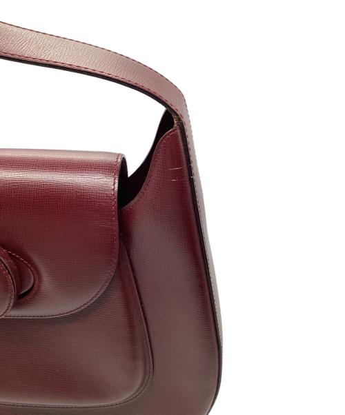 Cartier（カルティエ）Cartier (カルティエ) ターンロック ハンドバッグ ワインレッドの古着・服飾アイテム