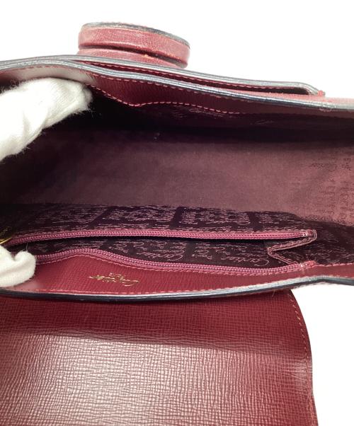 Cartier（カルティエ）Cartier (カルティエ) ターンロック ハンドバッグ ワインレッドの古着・服飾アイテム