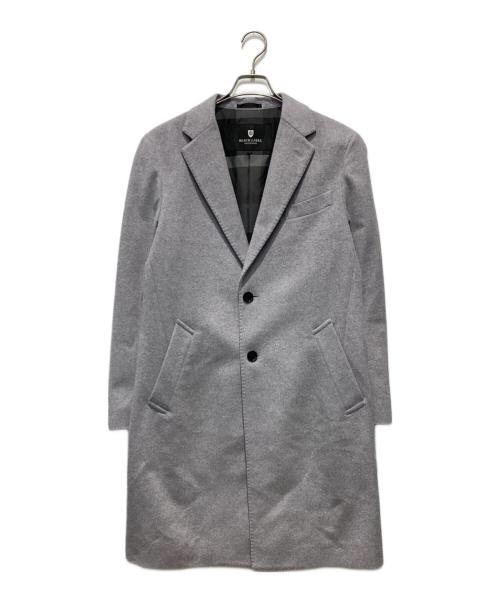 BLACK LABEL CRESTBRIDGE（ブラックレーベル クレストブリッジ）BLACK LABEL CRESTBRIDGE (ブラックレーベル クレストブリッジ) ウールカシミヤコート グレー サイズ:Lの古着・服飾アイテム