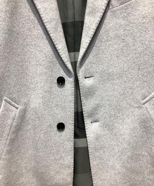BLACK LABEL CRESTBRIDGE（ブラックレーベル クレストブリッジ）BLACK LABEL CRESTBRIDGE (ブラックレーベル クレストブリッジ) ウールカシミヤコート グレー サイズ:Lの古着・服飾アイテム