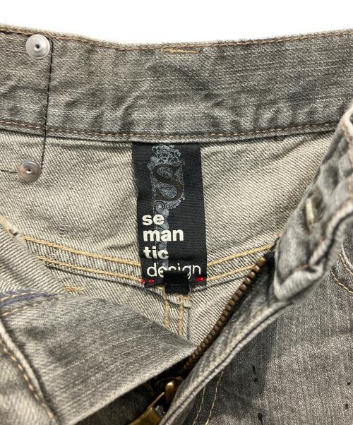 SEMANTIC DESIGN（セマンティックデザイン）SEMANTIC DESIGN (セマンティックデザイン) ペイントフレアデニム グレー サイズ:Sの古着・服飾アイテム