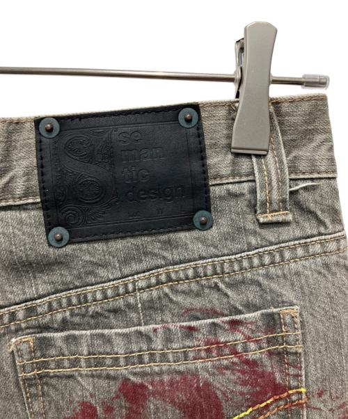 SEMANTIC DESIGN（セマンティックデザイン）SEMANTIC DESIGN (セマンティックデザイン) ペイントフレアデニム グレー サイズ:Sの古着・服飾アイテム