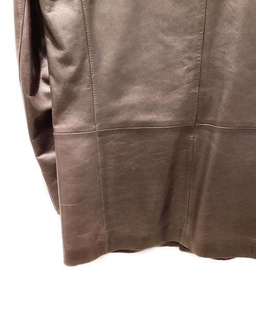 BOSS HUGO BOSS（ボス ヒューゴボス）BOSS HUGO BOSS (ボス ヒューゴボス) カーフスキン チンストラップジャケット ブラウン サイズ:50の古着・服飾アイテム
