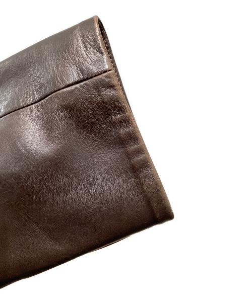 BOSS HUGO BOSS（ボス ヒューゴボス）BOSS HUGO BOSS (ボス ヒューゴボス) カーフスキン チンストラップジャケット ブラウン サイズ:50の古着・服飾アイテム