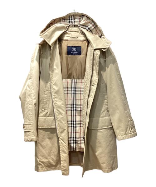 BURBERRY LONDON（バーバリーロンドン）BURBERRY LONDON (バーバリーロンドン) 裏ノヴァチェックダウンベストライナー付きフーデッドコート ベージュ サイズ:Mの古着・服飾アイテム