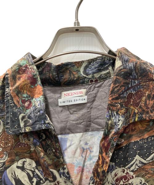 NICENESS（ナイスネス）NICENESS (ナイスネス) GROHL NIGHT S/S SHIRT ブラウン サイズ:Lの古着・服飾アイテム