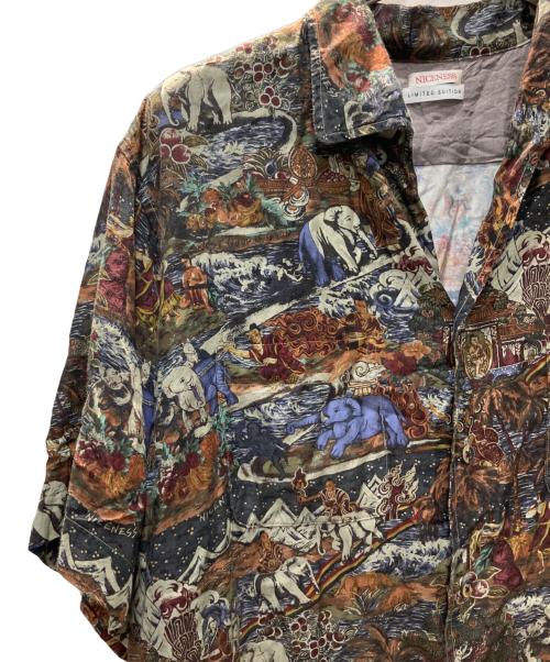 NICENESS（ナイスネス）NICENESS (ナイスネス) GROHL NIGHT S/S SHIRT ブラウン サイズ:Lの古着・服飾アイテム
